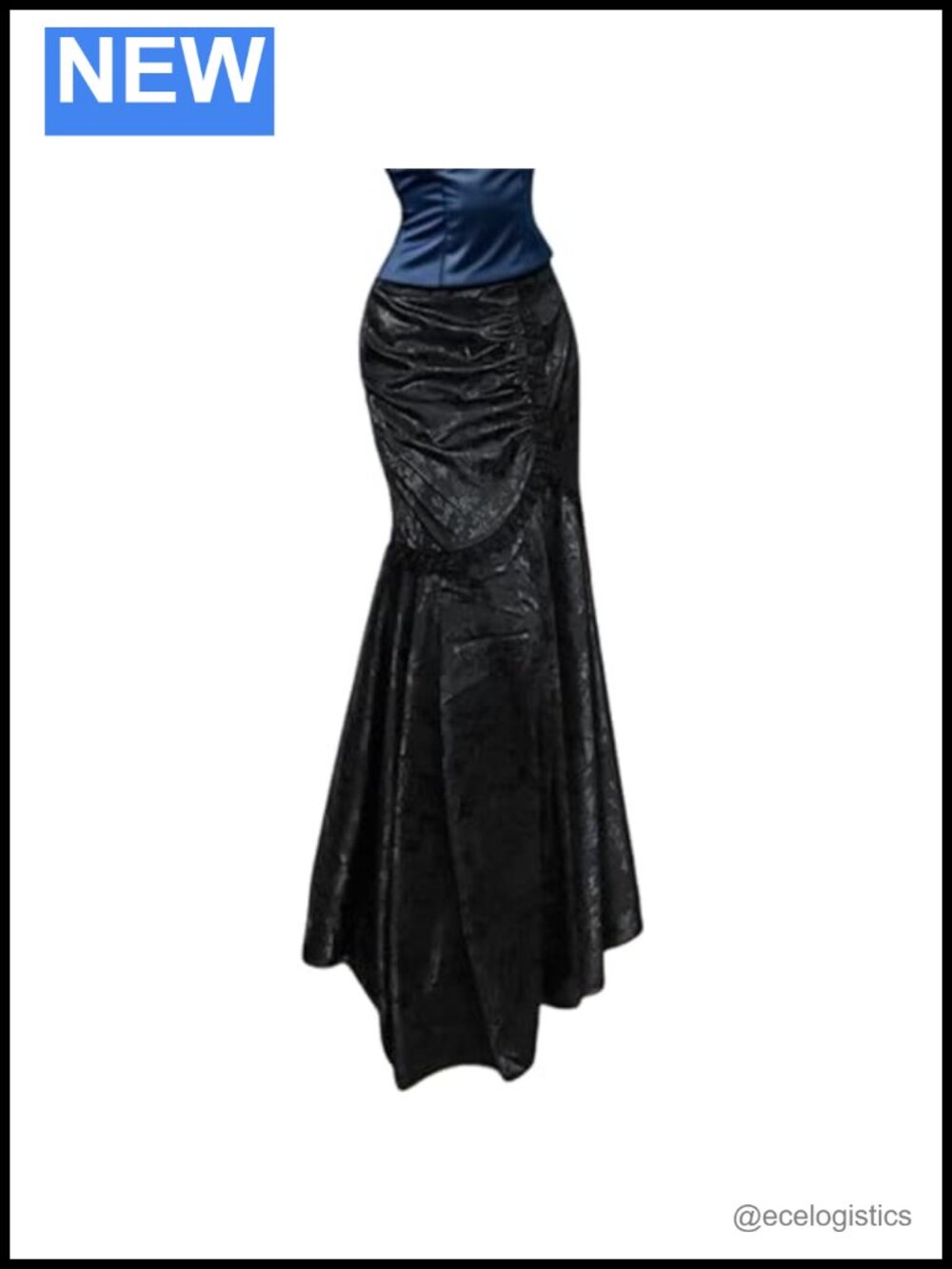 Goth Mermaid Maxi Skirt High Waisted Fishtail Long Fit Flare